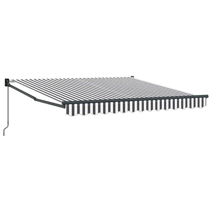 Toldo Retráctil Aluminio Y Tela Gris Antracita Y Blanco 3x2,5 M_0