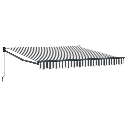 Toldo Retráctil Aluminio Y Tela Gris Antracita Y Blanco 3x2,5 M_0
