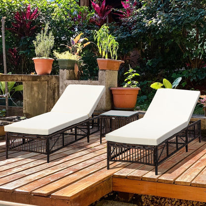 Outsunny Conjunto De 2 Tumbonas De Ratán Con Mesa De Centro Marrón_1