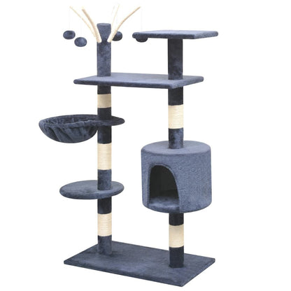 Vidaxl Rascador Para Gatos Poste Rascador De Sisal 125 Cm Azul Oscuro_1