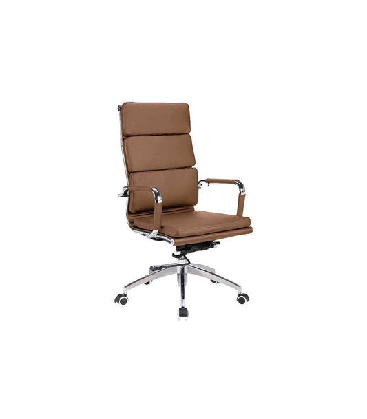 Silla Despacho Giratoria Elevable Piel Sintetica En Color Marrón, 109-116 Cm(alto)61 Cm(a_0