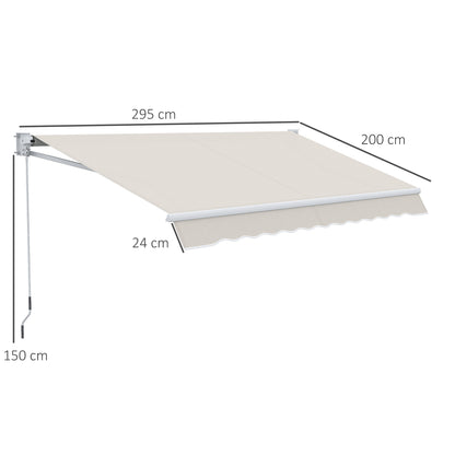 Outsunny Toldo Manual Retráctil Con Manivela 200x295 Cm Protección Solar Uv50+_2