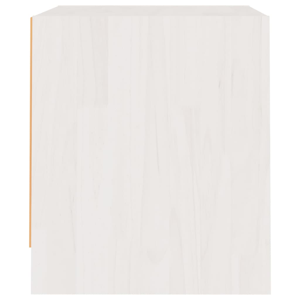 Mesita De Noche Madera Maciza De Pino Blanca 40x30,5x35,5 Cm_3