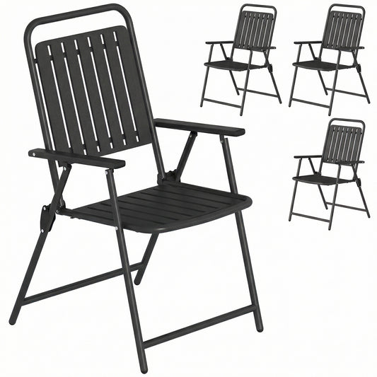 Outsunny Juego De 4 Sillas De Jardín Exterior Plegables_0