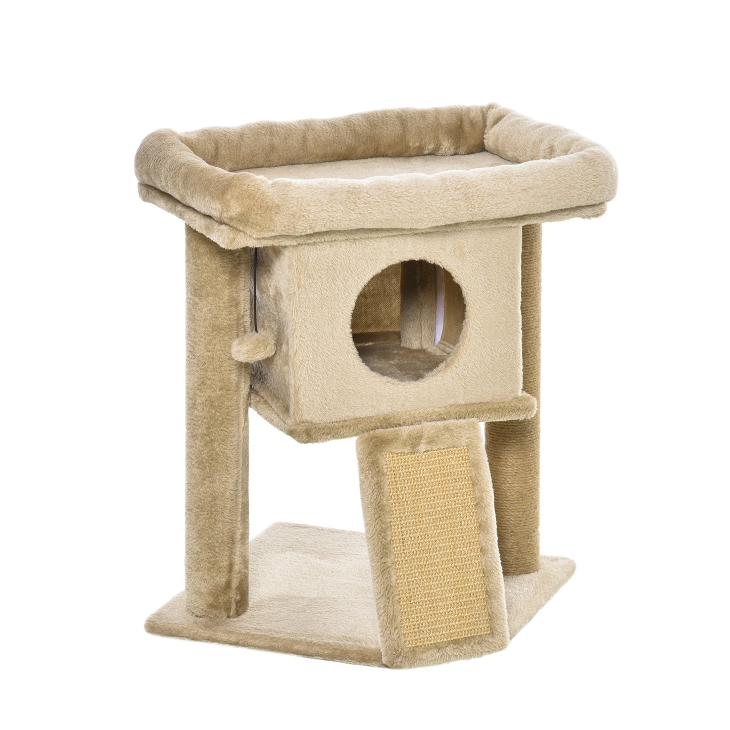 Pawhut Árbol Rascador Para Gatos Pequeños De 57 Cm Con Poste De Yute Rascador_0