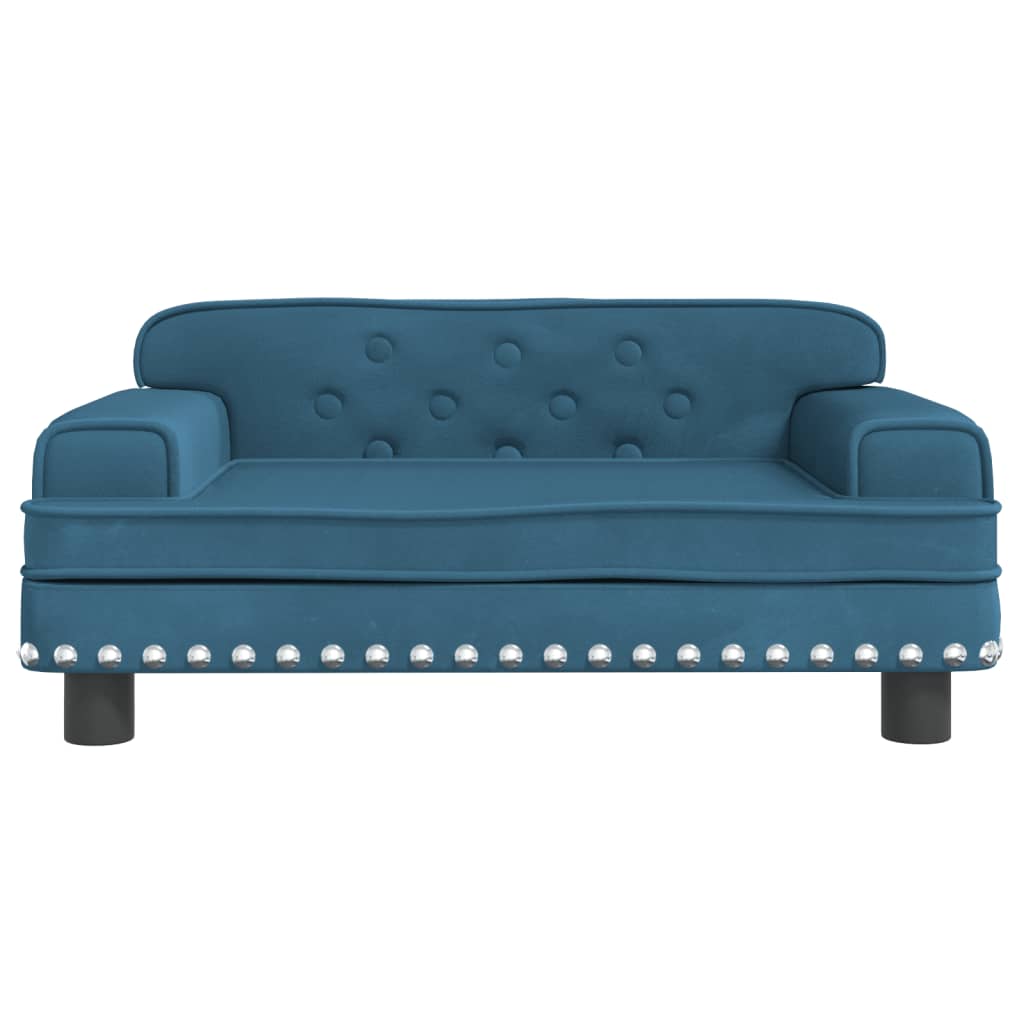 Cama Para Perros De Terciopelo Azul 70x45x30 Cm / Vetonek_5