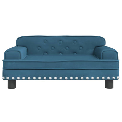 Cama Para Perros De Terciopelo Azul 70x45x30 Cm / Vetonek_5