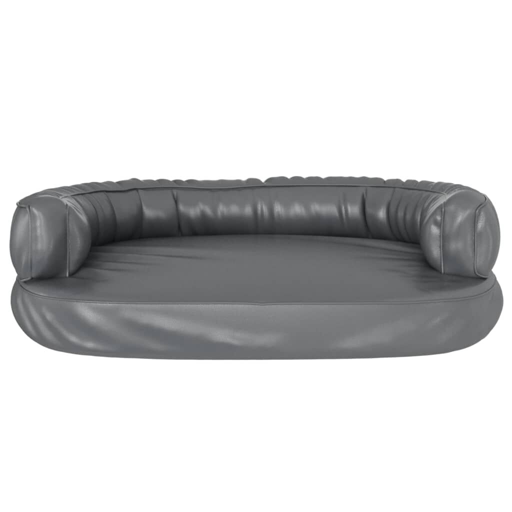 Vidaxl Cama Para Perros De Espuma Cuero Sintético Gris 75x53 Cm_3