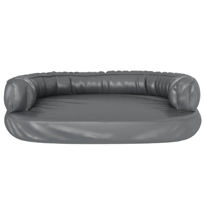 Vidaxl Cama Para Perros De Espuma Cuero Sintético Gris 75x53 Cm_3