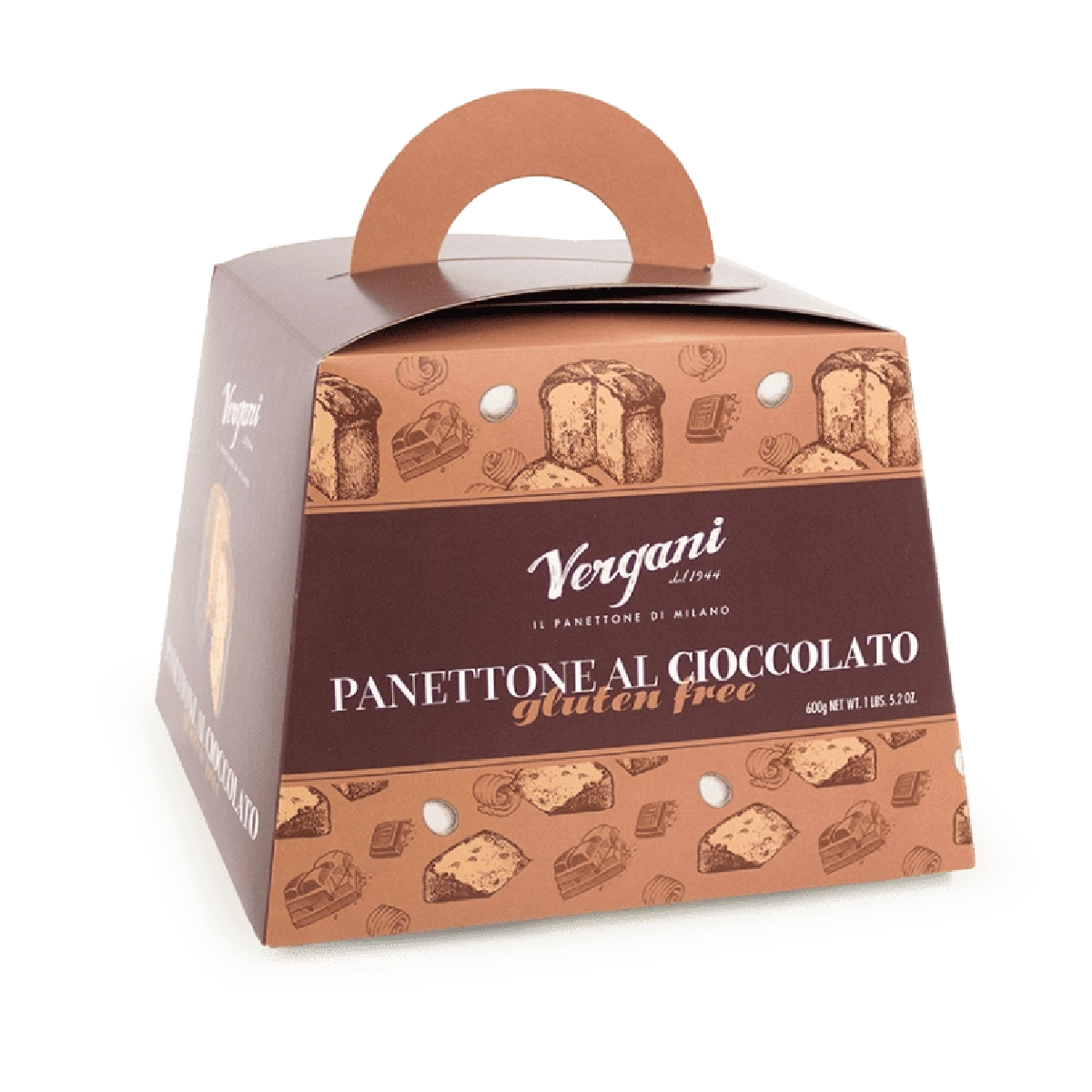 Panettone Sin Gluten con Pepitas de Chocolate negro Vergani 600 g