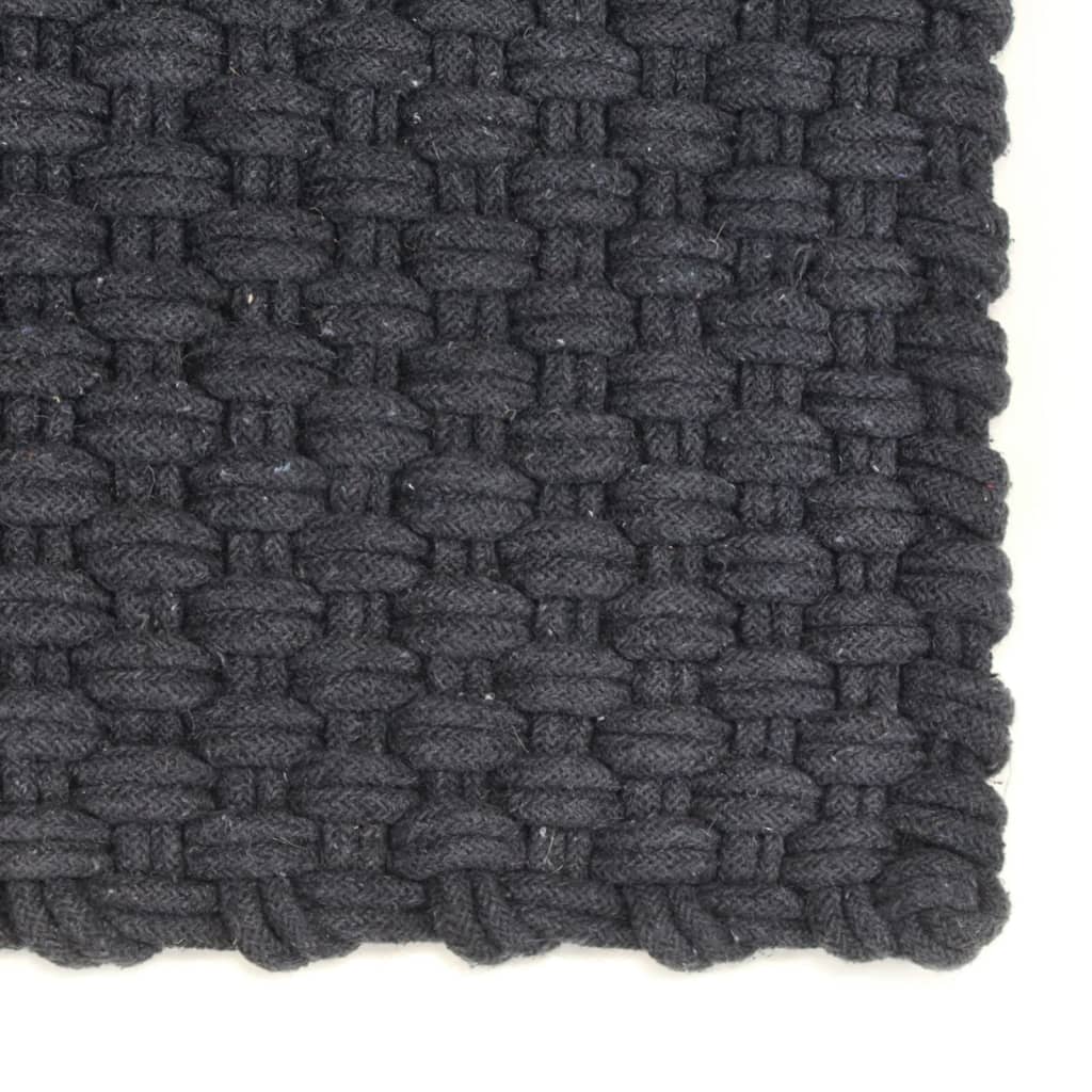 Alfombra Rectangular Algodón Antracita 160x230 Cm / Vetonek_1