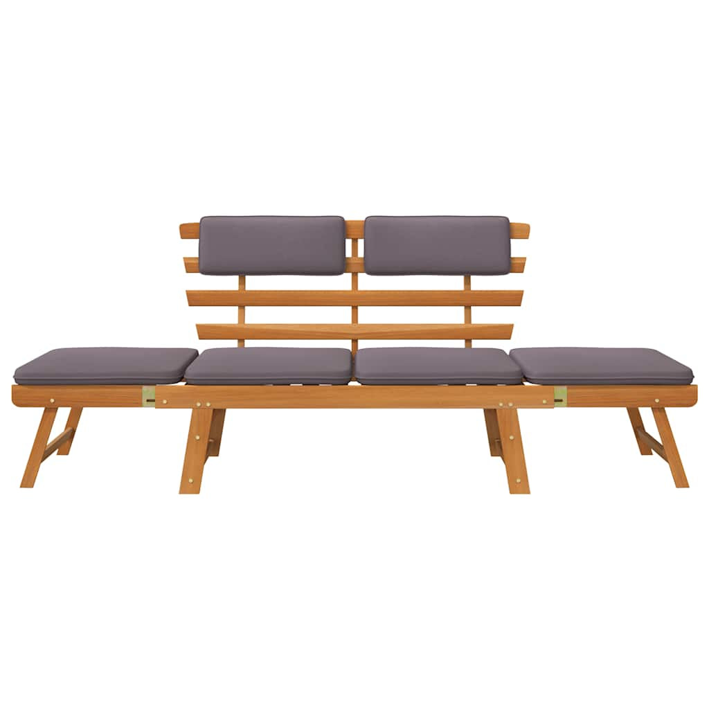 Vidaxl Sofá Cama De Jardín 2 En 1 Con Cojín Madera Maciza Acacia 190cm_3
