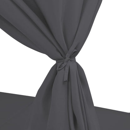 Vidaxl Tumbona Cama Con Cortinas De Ratán Sintético Gris_5