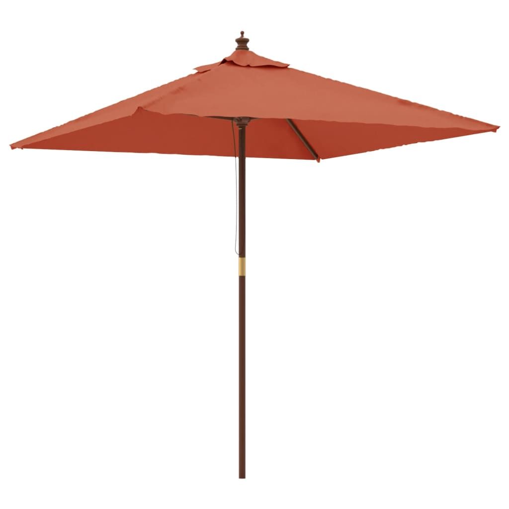 Vidaxl Sombrilla De Jardín Con Poste De Madera Terracota 198x198x231cm_0