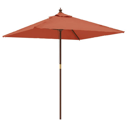 Vidaxl Sombrilla De Jardín Con Poste De Madera Terracota 198x198x231cm_0
