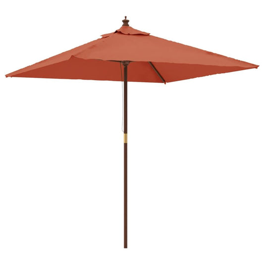 Vidaxl Sombrilla De Jardín Con Poste De Madera Terracota 198x198x231cm_0