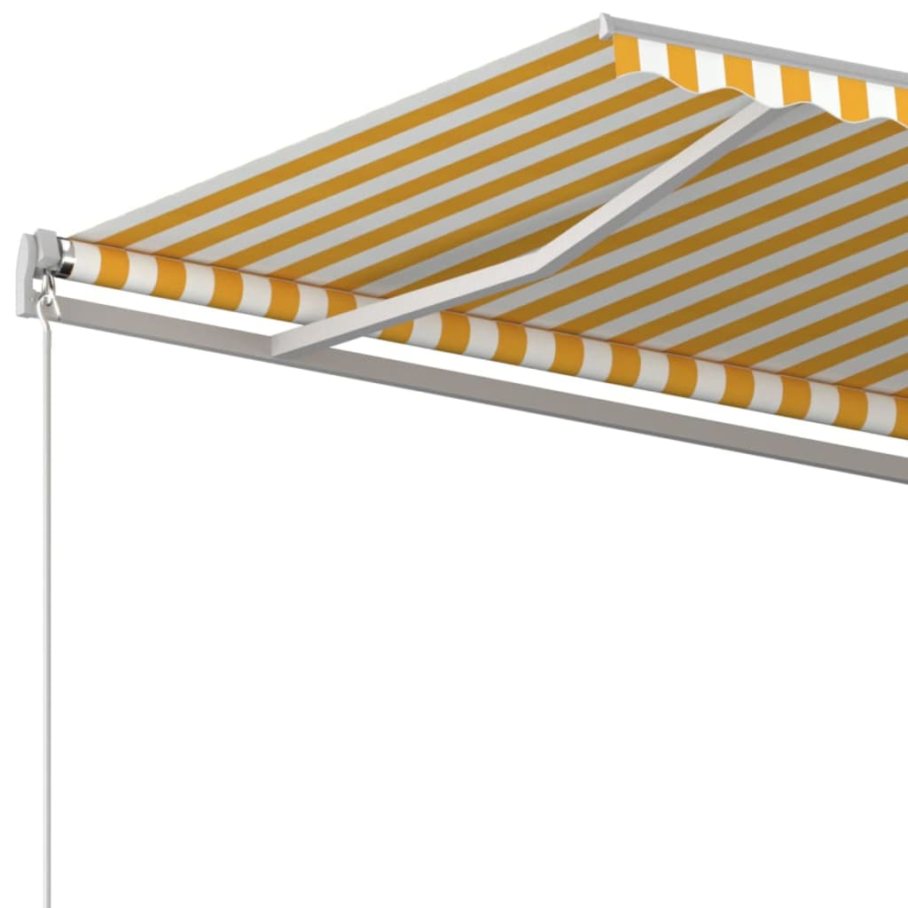 Toldo Retráctil Manual Amarillo Y Blanco 400x350 Cm_3