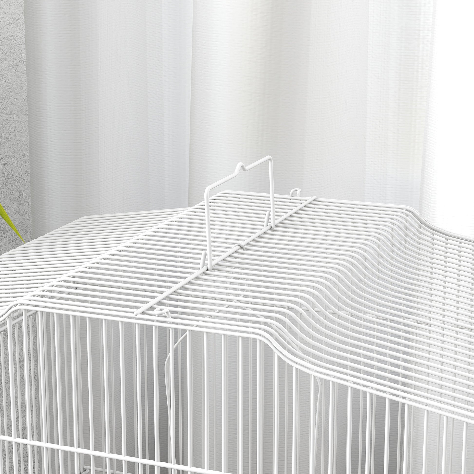 Pawhut Jaula Para Pájaros Con Puertas Comederos Y Bandeja 46,5x36x59 Cm Azul_4