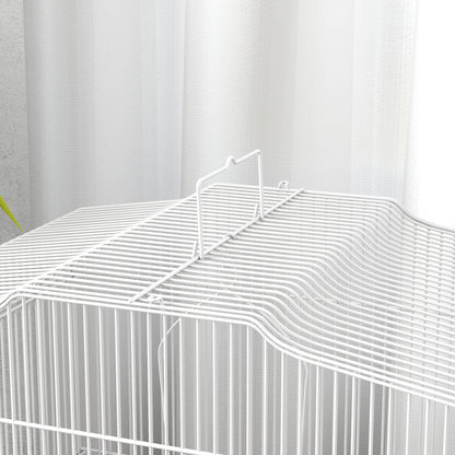 Pawhut Jaula Para Pájaros Con Puertas Comederos Y Bandeja 46,5x36x59 Cm Azul_4
