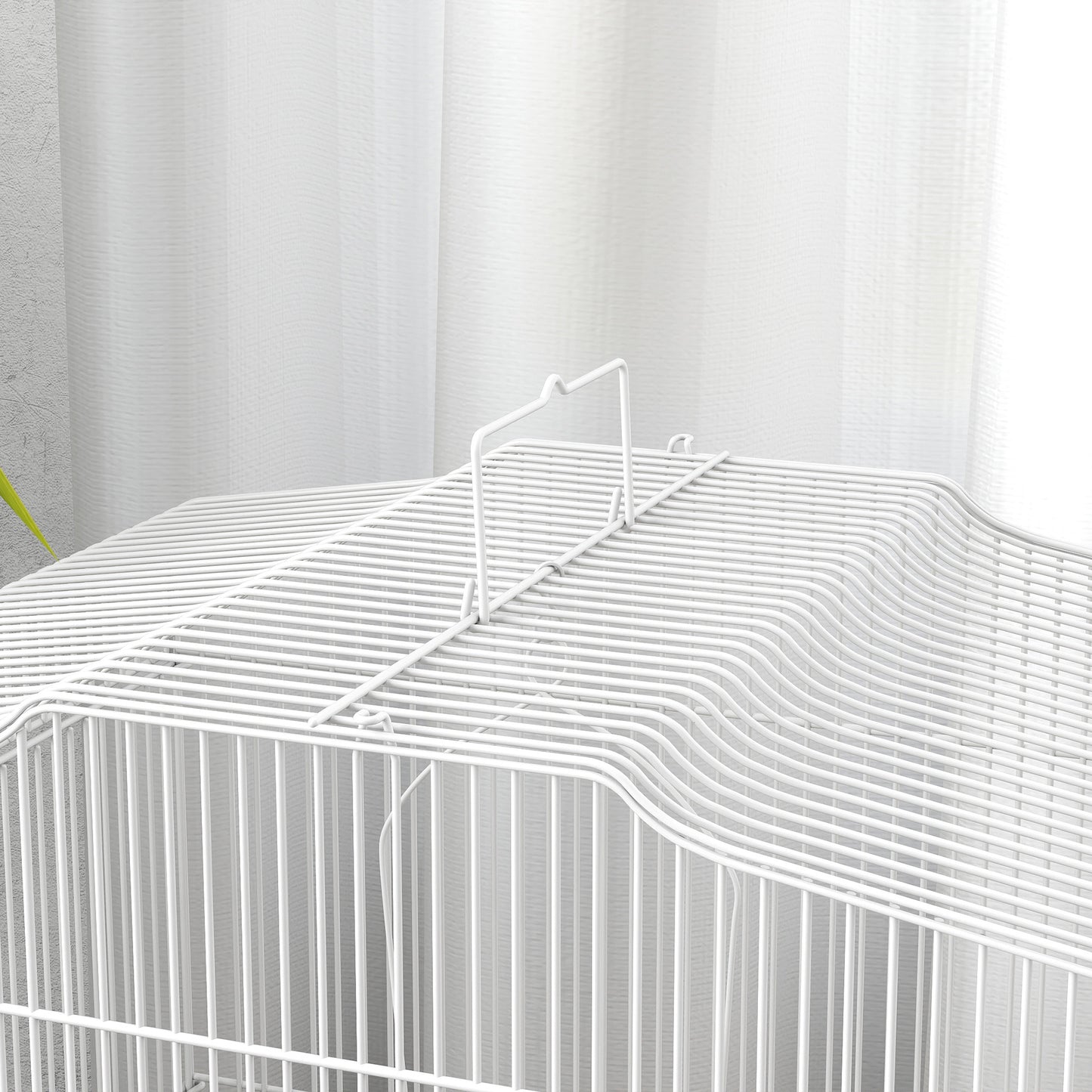 Pawhut Jaula Para Pájaros Con Puertas Comederos Y Bandeja 46,5x36x59 Cm Azul_3