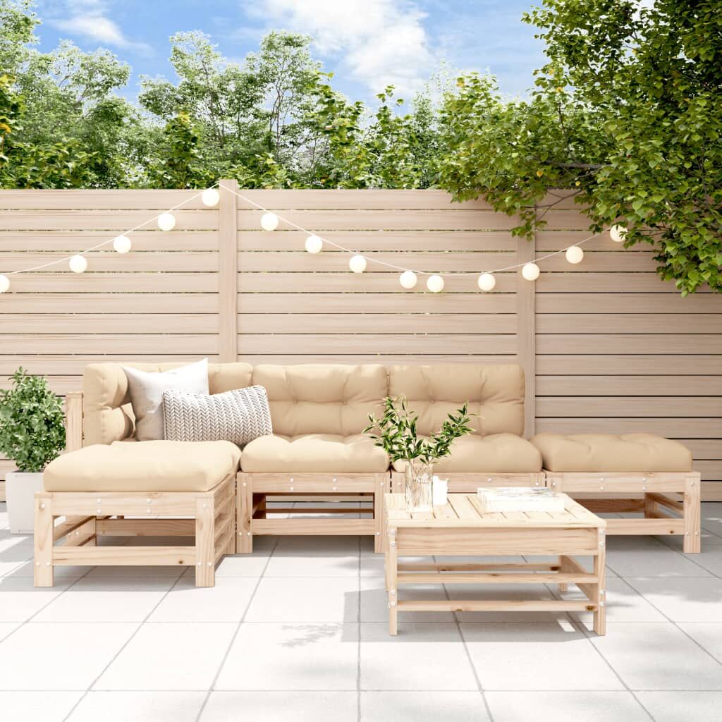 Vidaxl Juego De Muebles De Jardín 6 Piezas Madera Maciza De Pino_1
