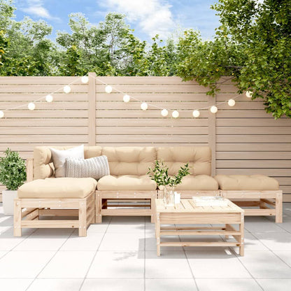 Vidaxl Juego De Muebles De Jardín 6 Piezas Madera Maciza De Pino_1