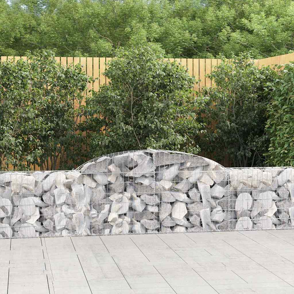 Cestas De Gaviones 5 Uds Forma De Arco Hierro 300x30x60/80 Cm_1
