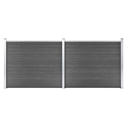 Set De Paneles De Valla Wpc Negro 353x146 Cm / Vetonek_5