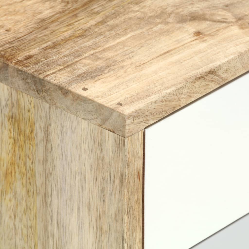 Mesita De Noche De Madera Maciza De Mango 47x35x59 Cm_2