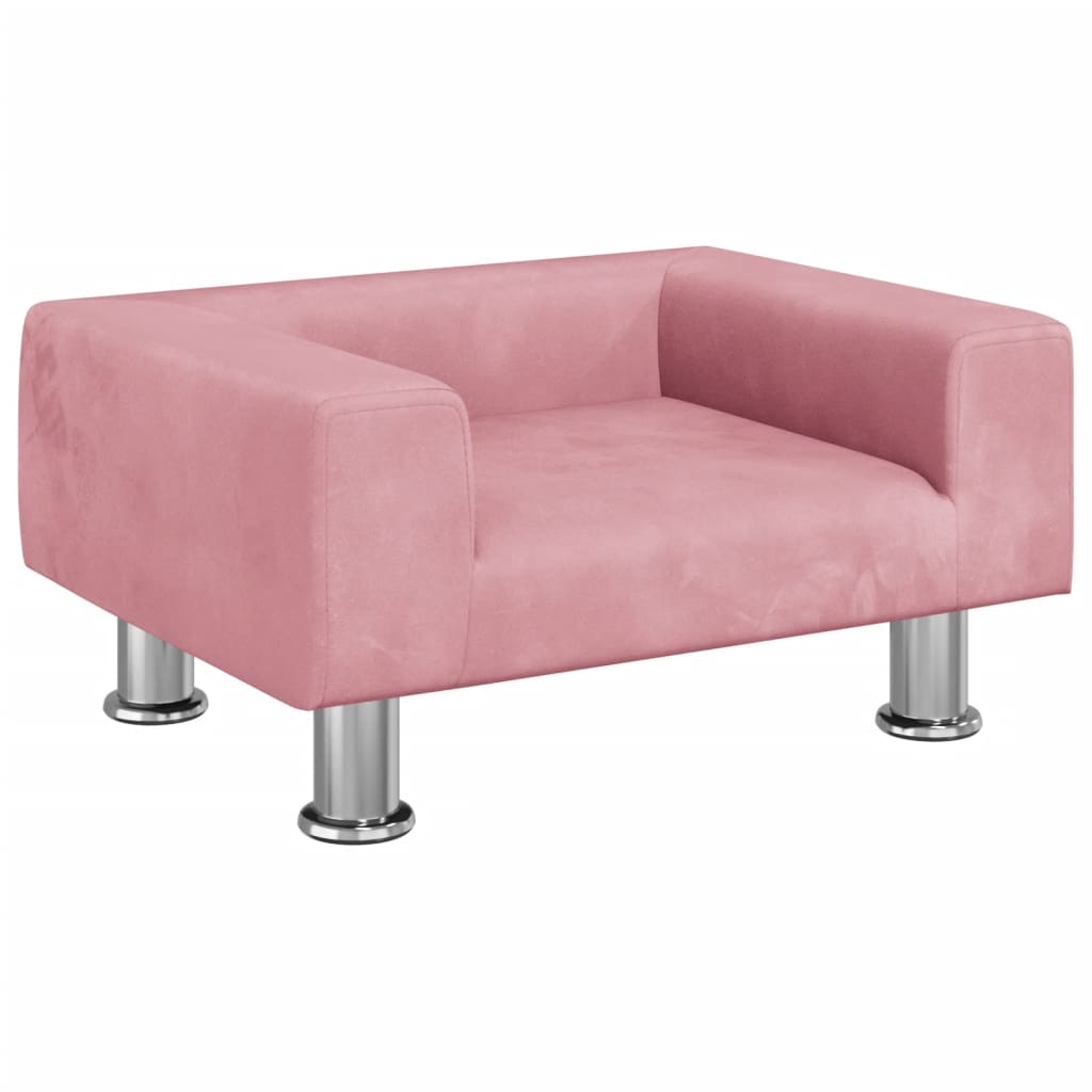 Cama Para Perros De Terciopelo Rosa 50x40x26,5 Cm / Vetonek_1