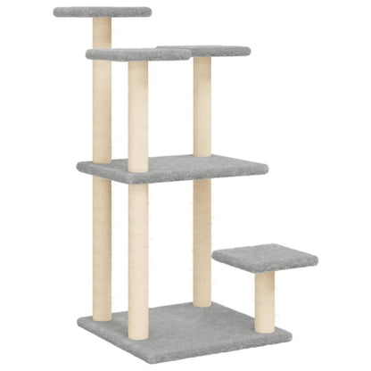 Vidaxl Postes Rascadores Para Gatos Con Plataformas Gris Claro 98,5 Cm_0