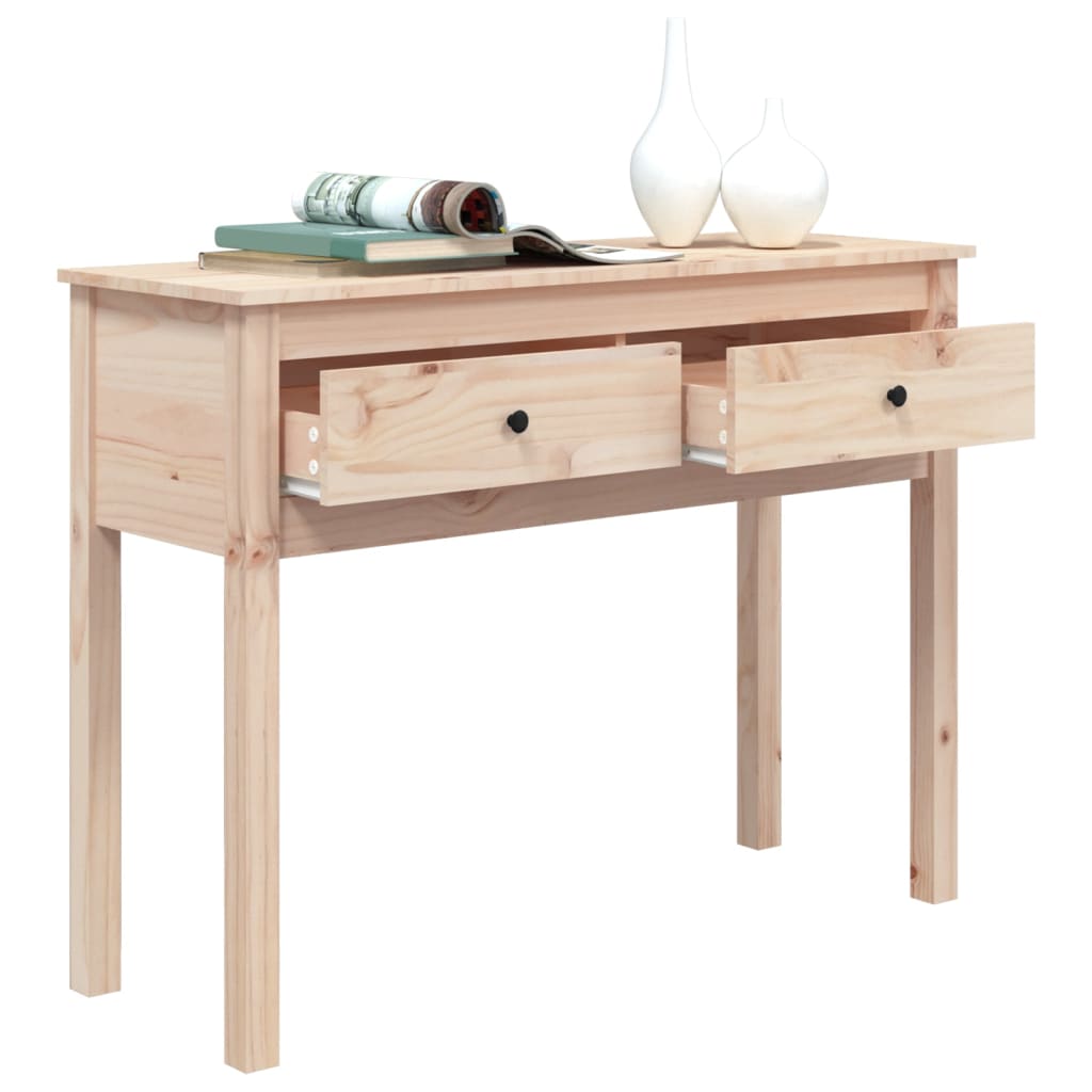 Mesa Consola Madera Maciza De Pino 100x35x75 Cm_3