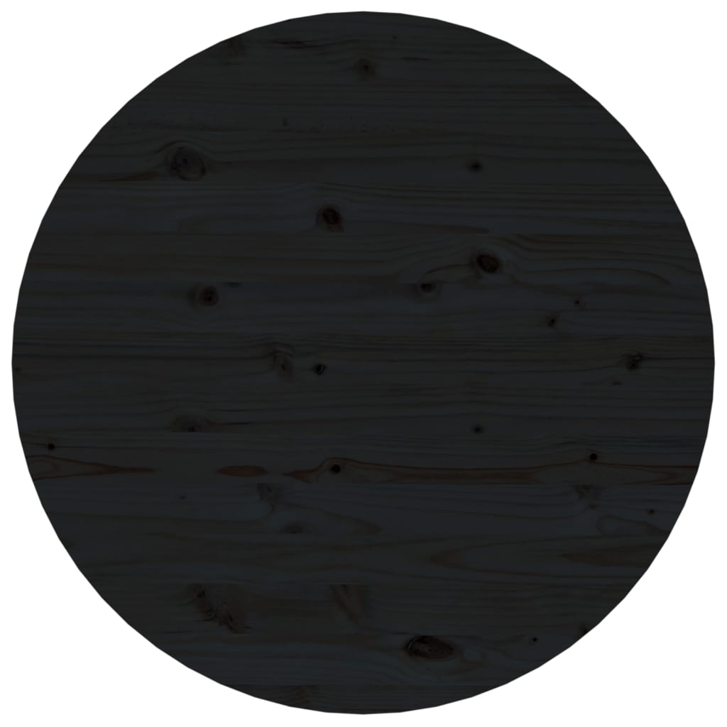 Mesa De Centro De Madera Maciza De Pino Negro Ø 55x45 Cm_4