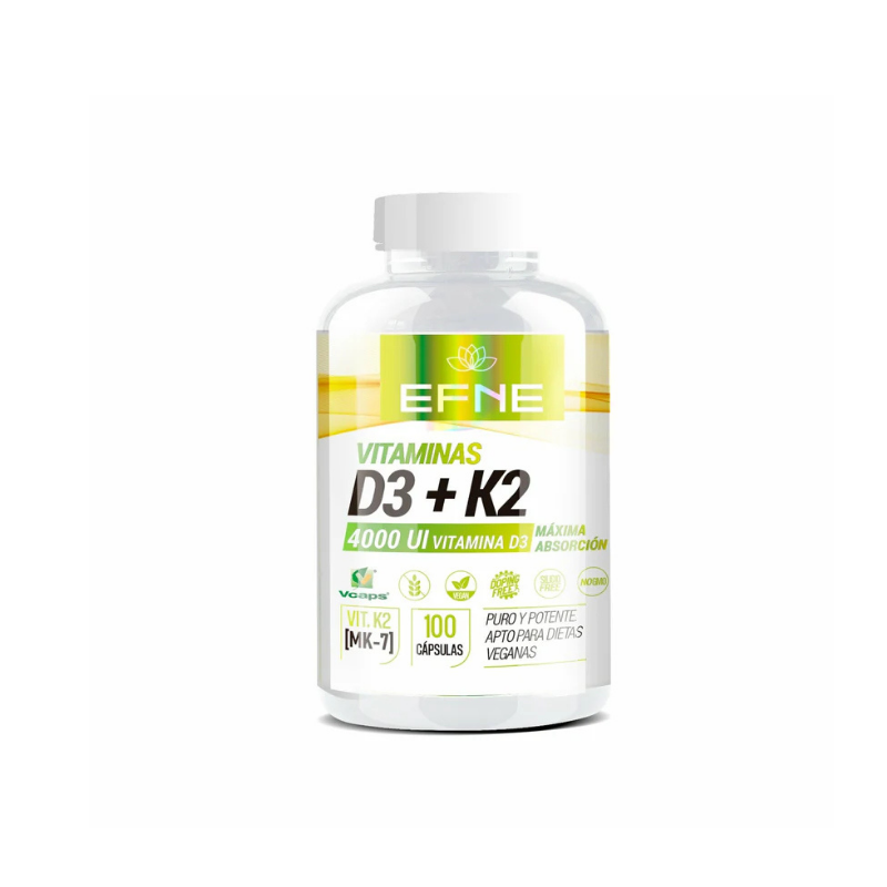 Vitamina D3 + K2 4000ui Con Mk-7 Natural Efne ( Extracto De Natto ) (sistema Inmune Top, Apatía, Cansancio)_0