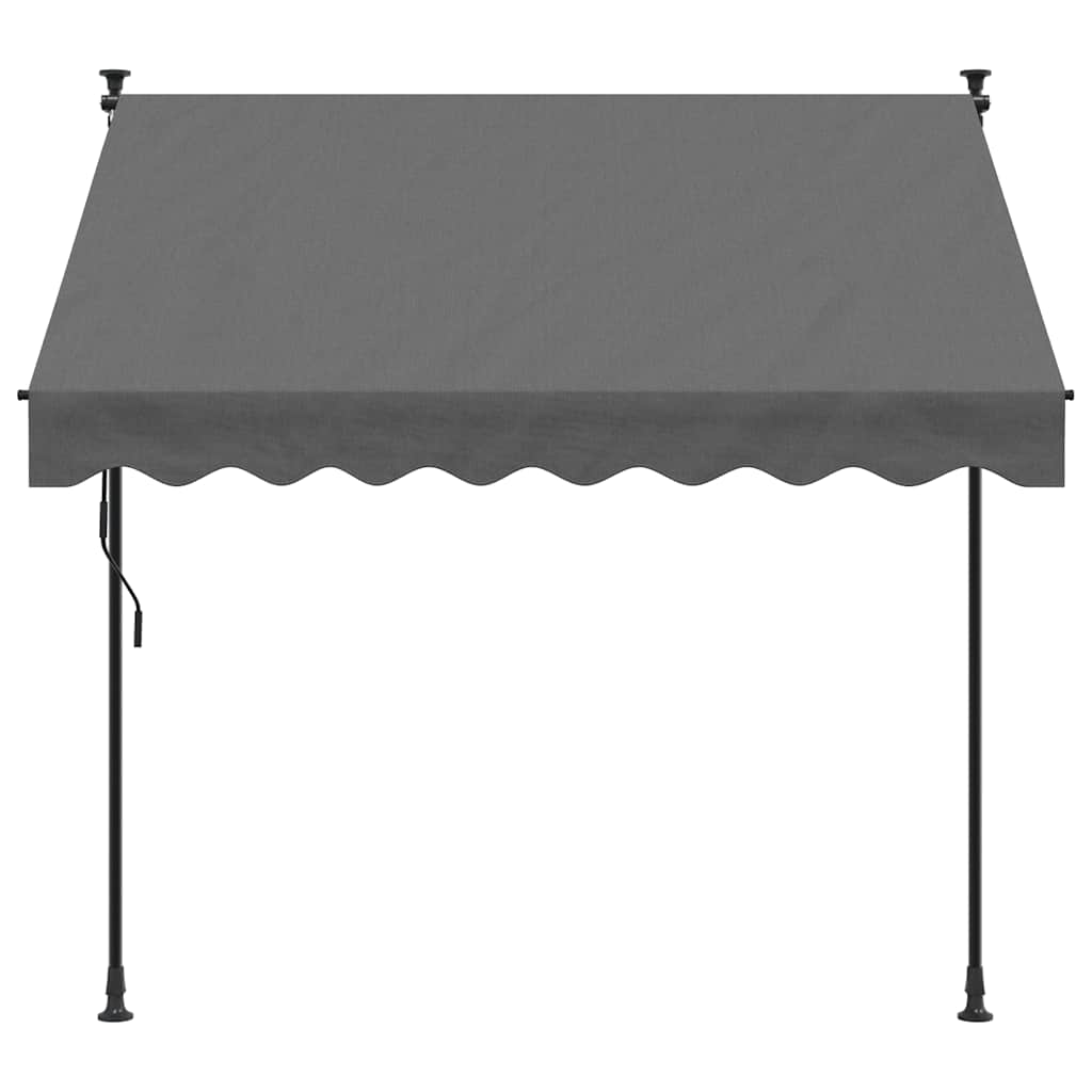 Toldo Retráctil De Tela Y Acero Gris Antracita 200x150 Cm_2