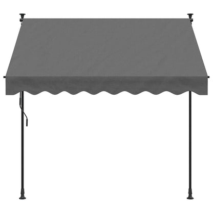 Toldo Retráctil De Tela Y Acero Gris Antracita 200x150 Cm_2