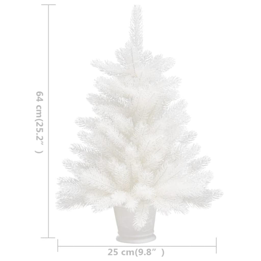 Vidaxl Árbol Artificial De Navidad Con Hojas Realistas Blanco 65 Cm_4