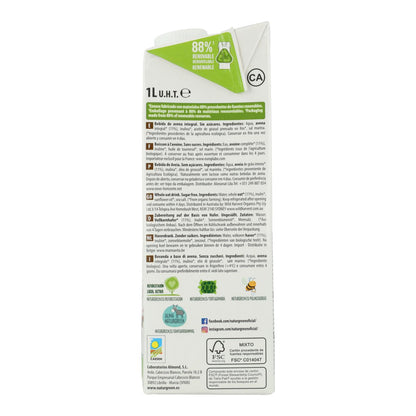 Bebida de Avena Integral 0% Azúcares Bio NaturGreen 1 L