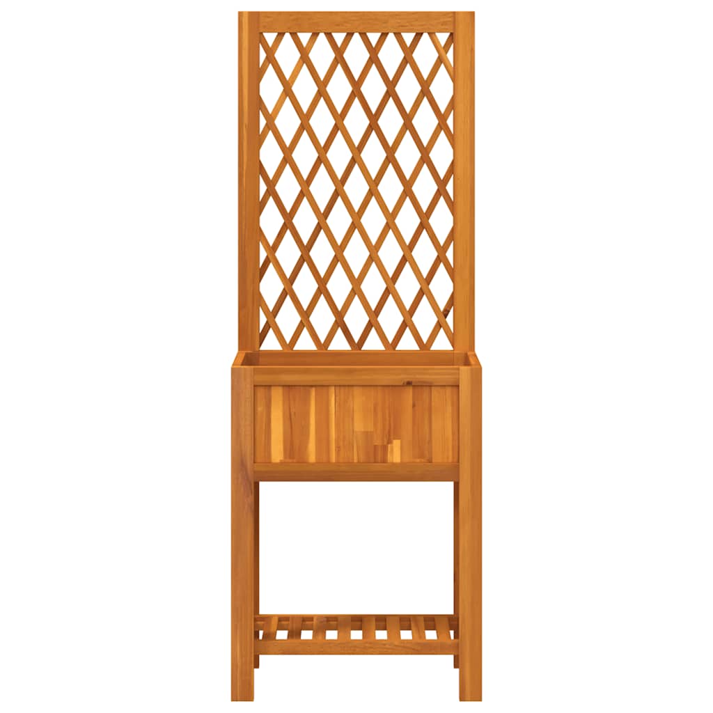 Jardinera Con Enrejado Y Estante Acacia Maciza 55x29,5x152 Cm_3