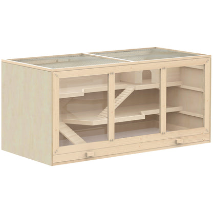 Pawhut Jaula De Madera Para Hámster Ratones Jerbos Y Otros Roedores Pequeños_0