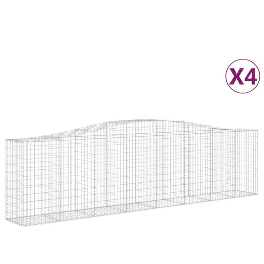 Cestas De Gaviones 4 Uds Forma De Arco Hierro 400x50x100/120 Cm_0