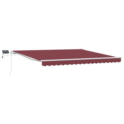 Toldo Retráctil Manual Con Luces Led Burdeos 400x300 Cm_0