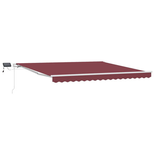 Toldo Retráctil Manual Con Luces Led Burdeos 400x300 Cm_0