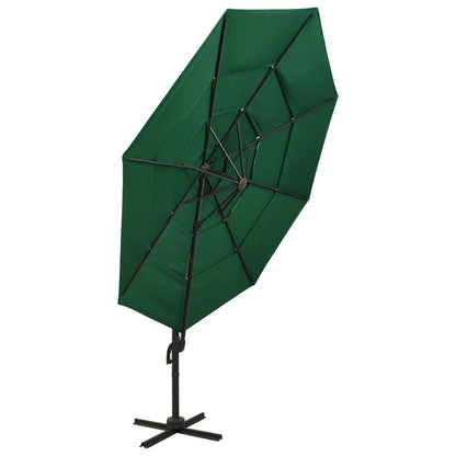 Vidaxl Sombrilla Jardín De 4 Niveles Con Palo De Aluminio Verde 3x3 Cm_4
