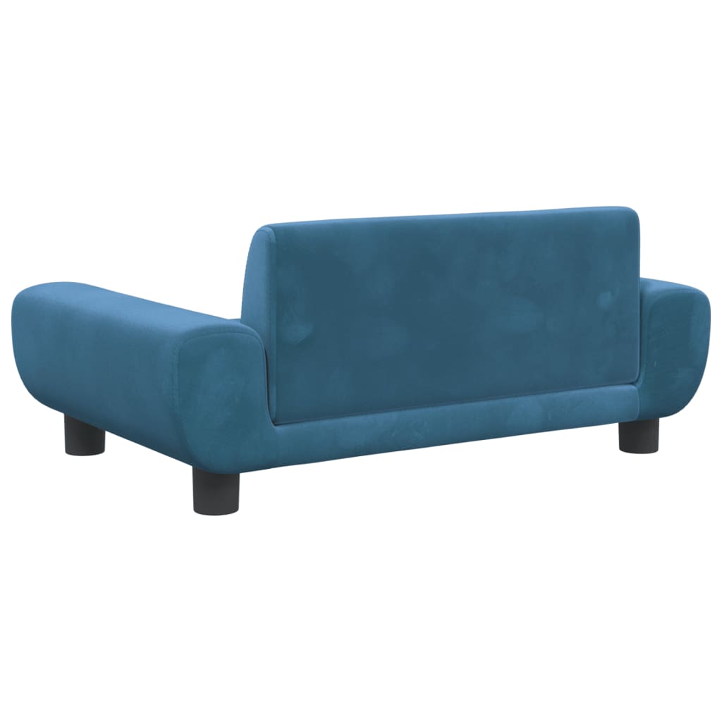 Cama Para Perros De Terciopelo Azul 70x45x33 Cm / Vetonek_2