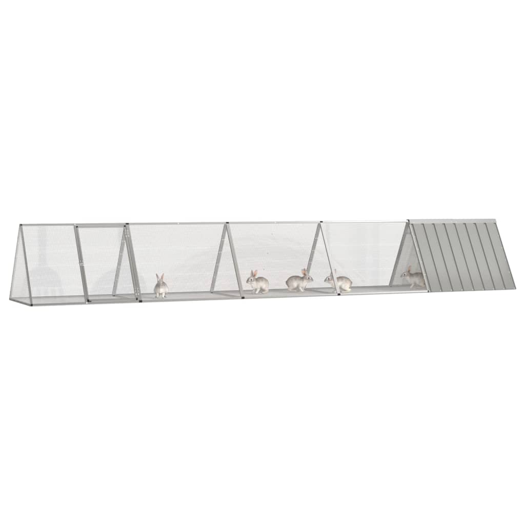 Jaula Para Conejos Acero Galvanizado Gris 504,5x80,5x71 Cm_0