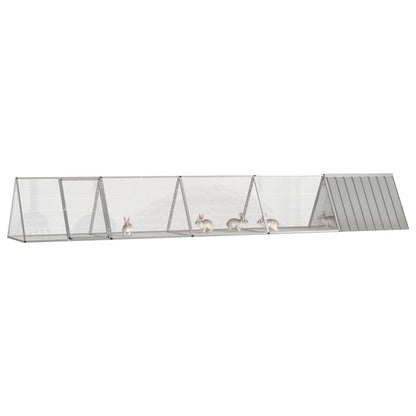 Jaula Para Conejos Acero Galvanizado Gris 504,5x80,5x71 Cm_0