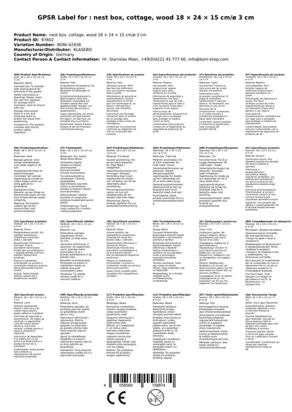 Caja Nido De Madera Para Pájaros Pequeños, 18x24x15 Cm_1