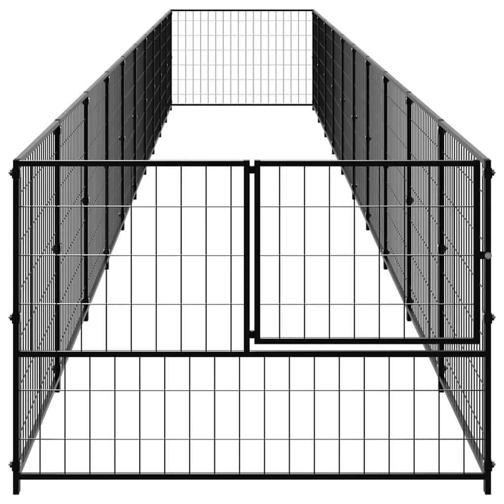 Perrera Acero 10 M² Negra_3
