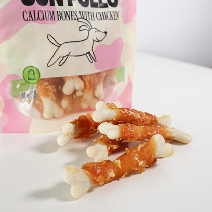 Snack Natural Para Perro Huesitos De Calcio Con Pollo Wuapu